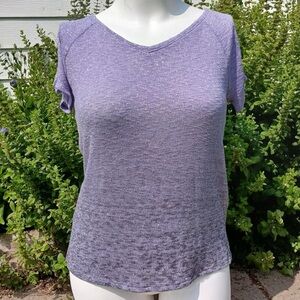 Juicy Couture Light Purple Silver Sparkle V-Neck Tee